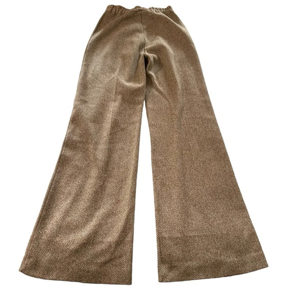 Vintage high waist women's size 4/5 tan wide leg pants - Picture 2 of 4